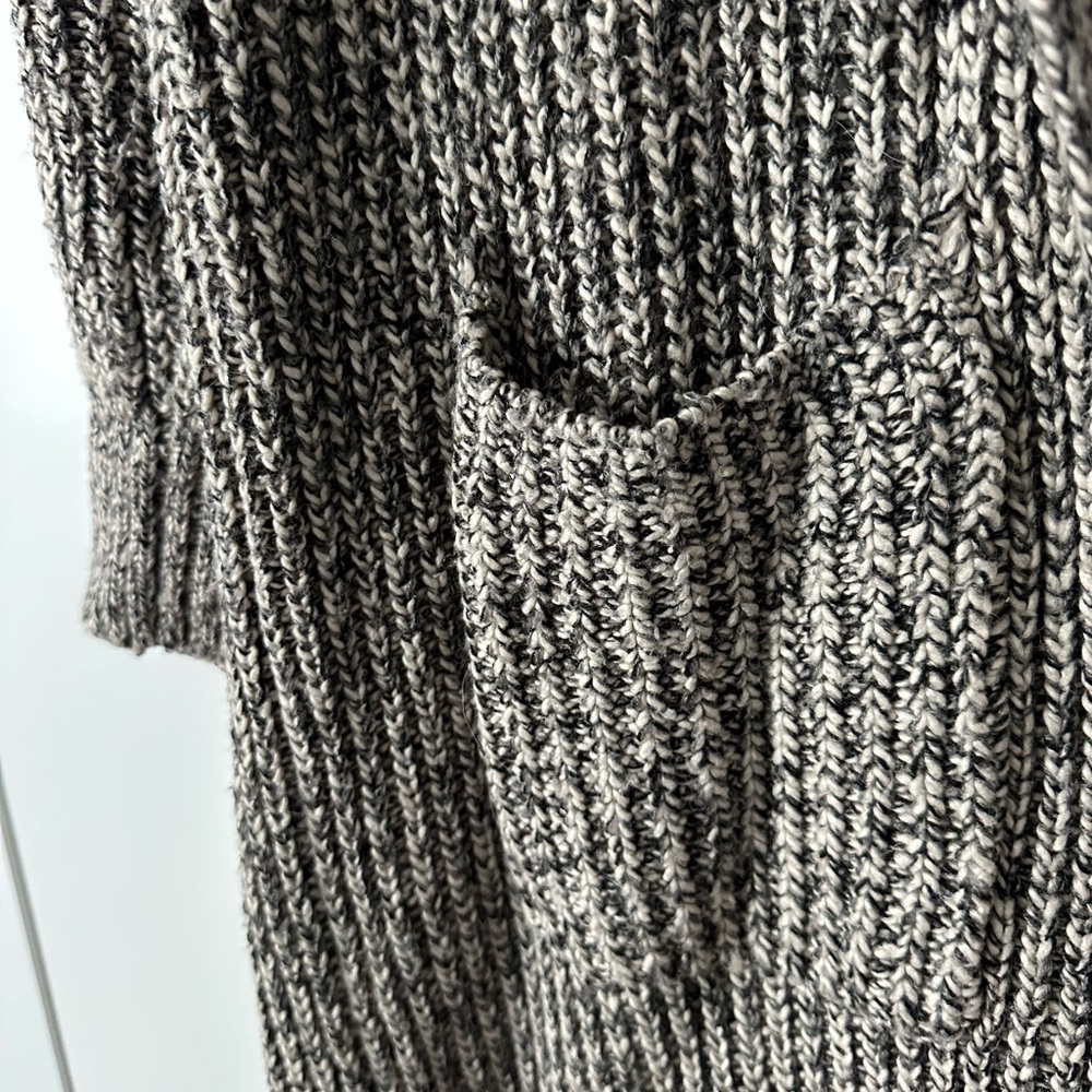 Lucky Brand Black and White Knit Cardigan Long Duster - Picture 3 of 4